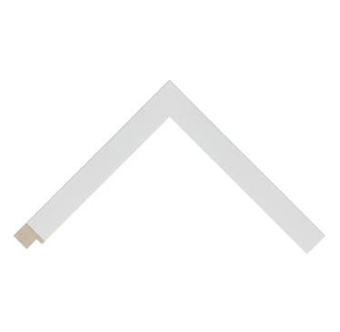 A simple narrow white frame with a slight wood grain.