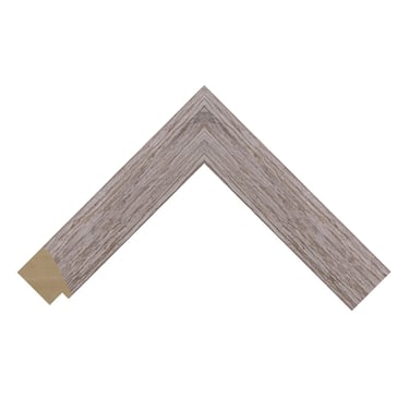 A chunky creamy beige frame with striking prominent woodgrain detail.