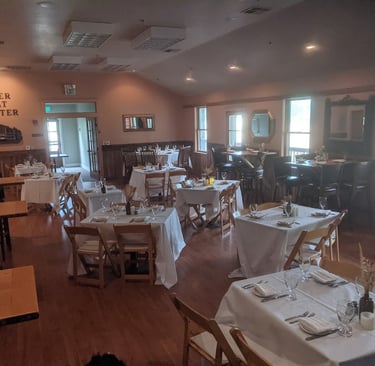 Dining event set up in the Upper Flat