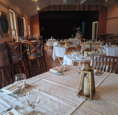 Dining event set up in the Upper Flat