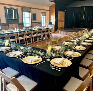 Dining event set up in the Upper Flat