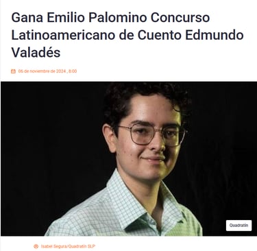 Emilio Palomino joven escrito promesa literatura