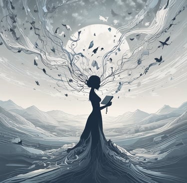 a woman in a blue hijab holding books