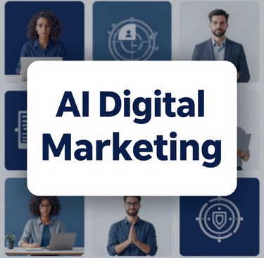 A sleek workspace with dual monitors displaying digital marketing analytics and creative video editing timelines.