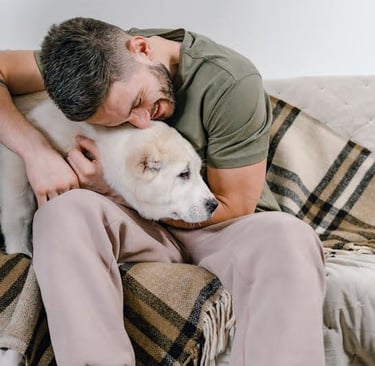 man with dog