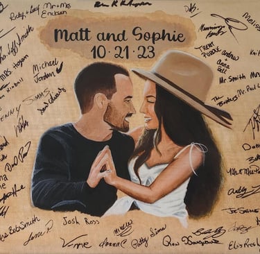 Wedding guestbook painting