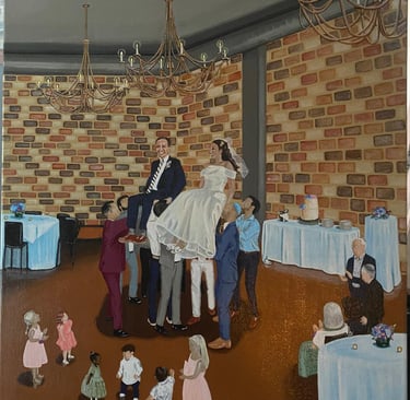 Live wedding painting at Formento's in Chicago