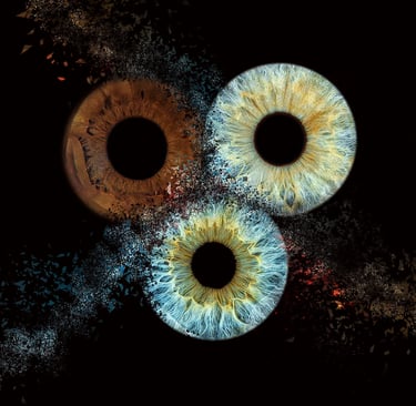 photos d'iris en trio