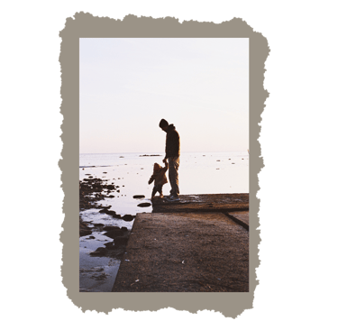 Father and son at the beach
