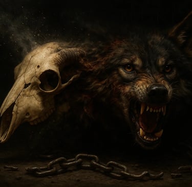 a wolf skull head with a skull head and a skull head