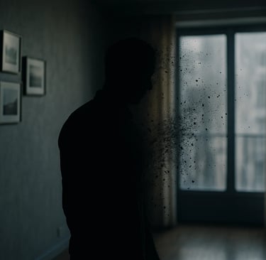 a man standing in front of a window with a window