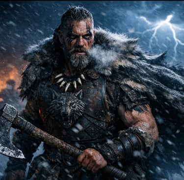 a man in a costume holding a hammer and a hammer