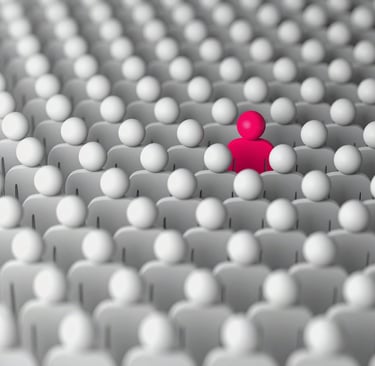 Uniform crowd – one person stands out and makes all the difference