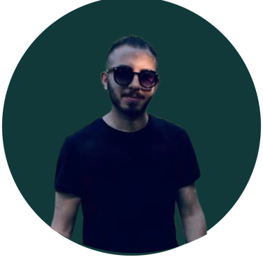 a man with sunglasses and sunglasses on a dark background