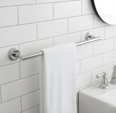 A ss towel rod demonstrated