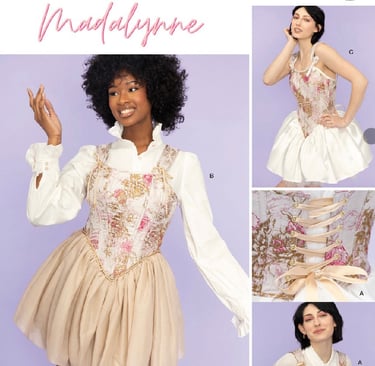 S9974 misses’ corset dress