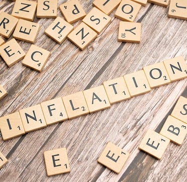 Schulz & Partner Scrablesteine mit dem Wort  Inflation