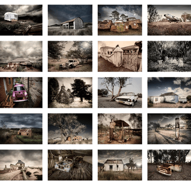 Abandoned print collection by fine art photographer martin osner, a contact sheet of forty prints