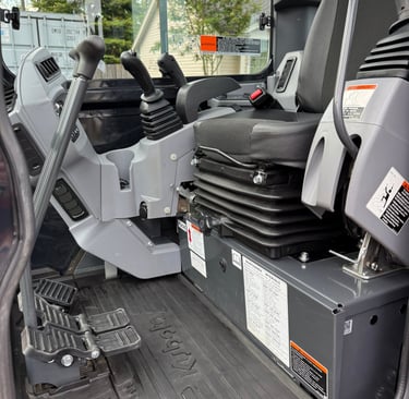 clean interior of an excavator