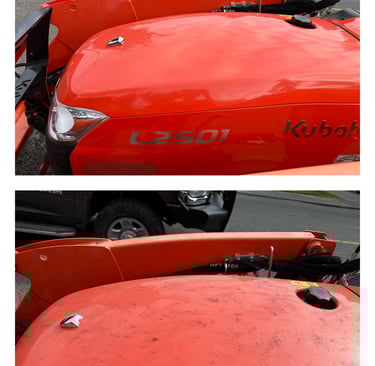 before and after of kubota tractor cleaning