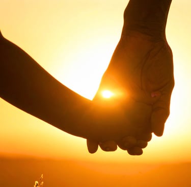 Parent and child facing school choice with hope