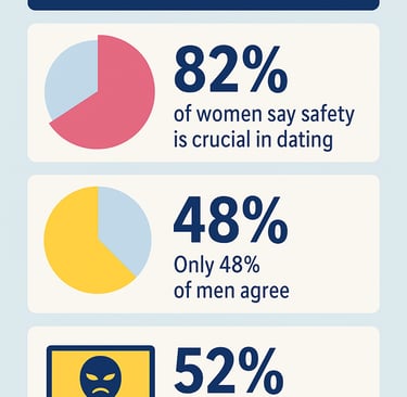 Dating safety statistics infographic.