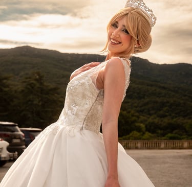 photo en lumiere naturelle d'une heureuse marié apres son mariage a perpignan 66