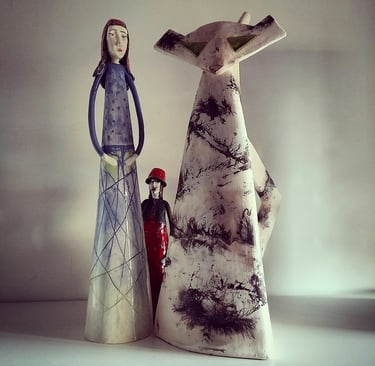 femme sculpture céramique poterie Bordeaux chat