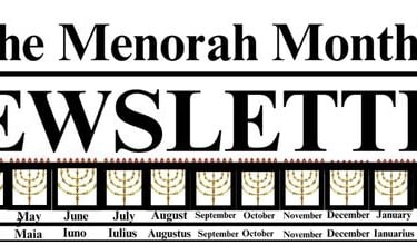 a newspaper article about R E Burden's menorah month of the month