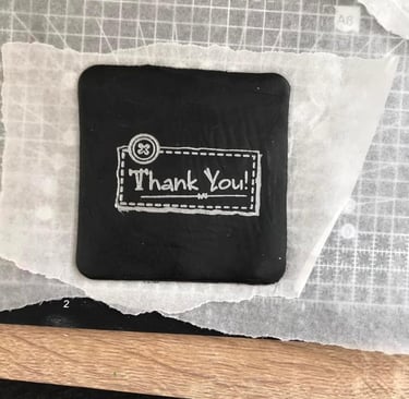 Polymer clay coaster gift can be personalised handmade in cornwall