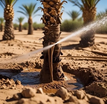 Spray LNC using a sprinkler or irrigation system.