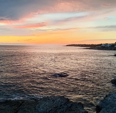 soleil couchant sur la mer