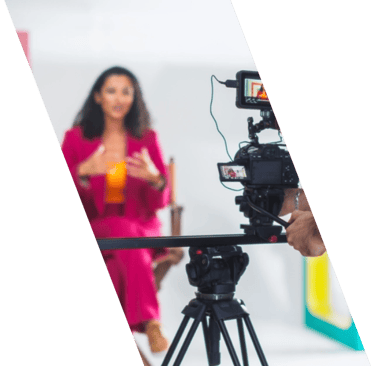 Camera filming educational social media.