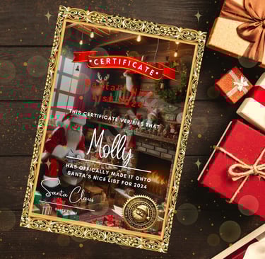 nice list certificate from santa
