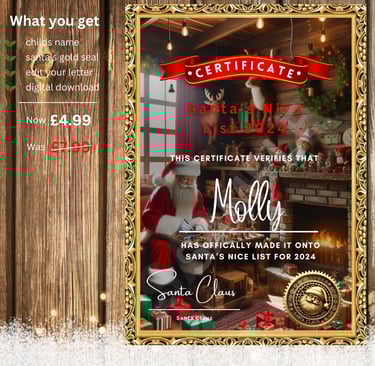 santa's nice list certificate