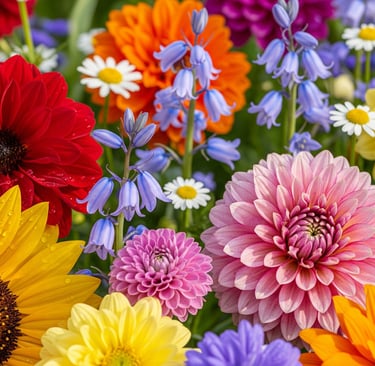 color changing flowers close up