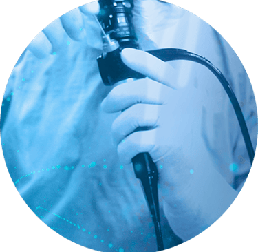 Technician performing verification and validation testing on a medical device