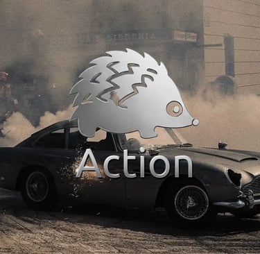 a car with a hedgehog on it's side, with a hedgehog