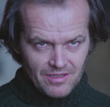 Nickolson dans Shining qui fait une sale tête blasée