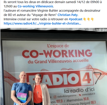 Christian Paty et Virginie Buhler devant le co-working de villeneuve sur lot