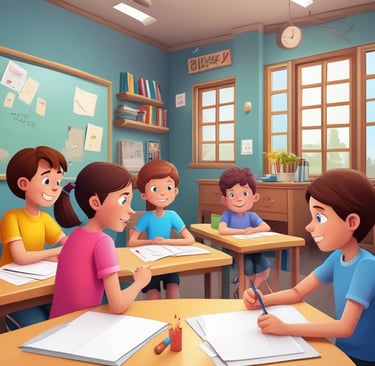 A child painting on a canvas in a creative art session.