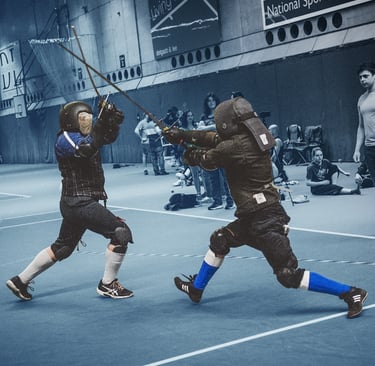 Photo by Andy McCormack/@the.hematog. Nick competing in longsword, Albion 2025.