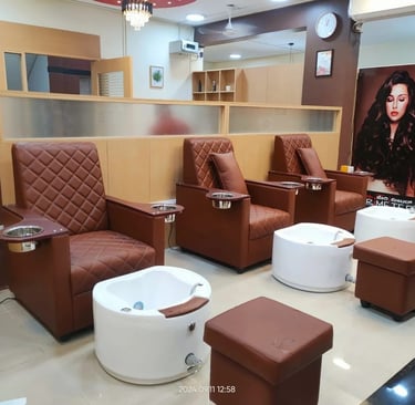 Elegant salon interior VV Puram branch