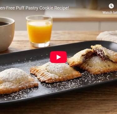 Video recipe Puff pastry Gluten free cookies with chocolate cream 