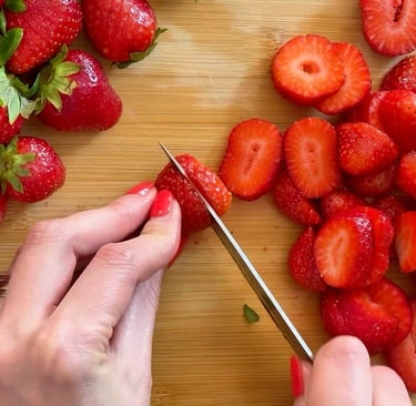 Chop the Strawberries into Small Pieces