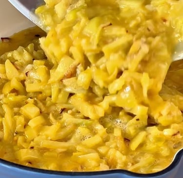 Pour in the potato and egg mixture