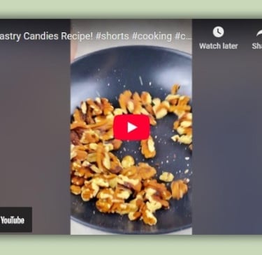 Easy puff pastry cookies with jam and walnuts