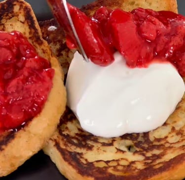 Spoon Over the Warm Caramelized Strawberries