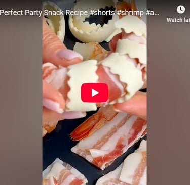 Video recipe for 3 ingredients shrimp bites with puff pastry recipe