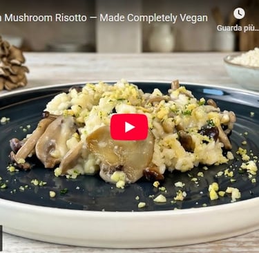 Video recipe for vegan mushrooms risotto